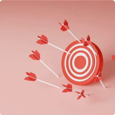 Arrows clustered around the centre of a target
