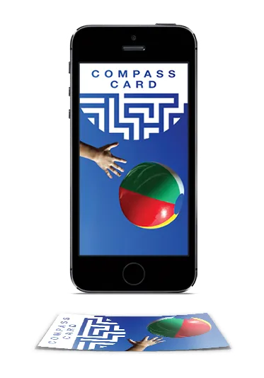 Compass Card app displayed on a mobile phone