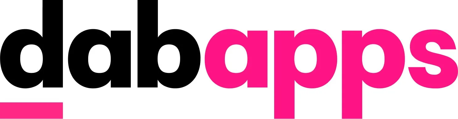 DabApps logo in black and pink