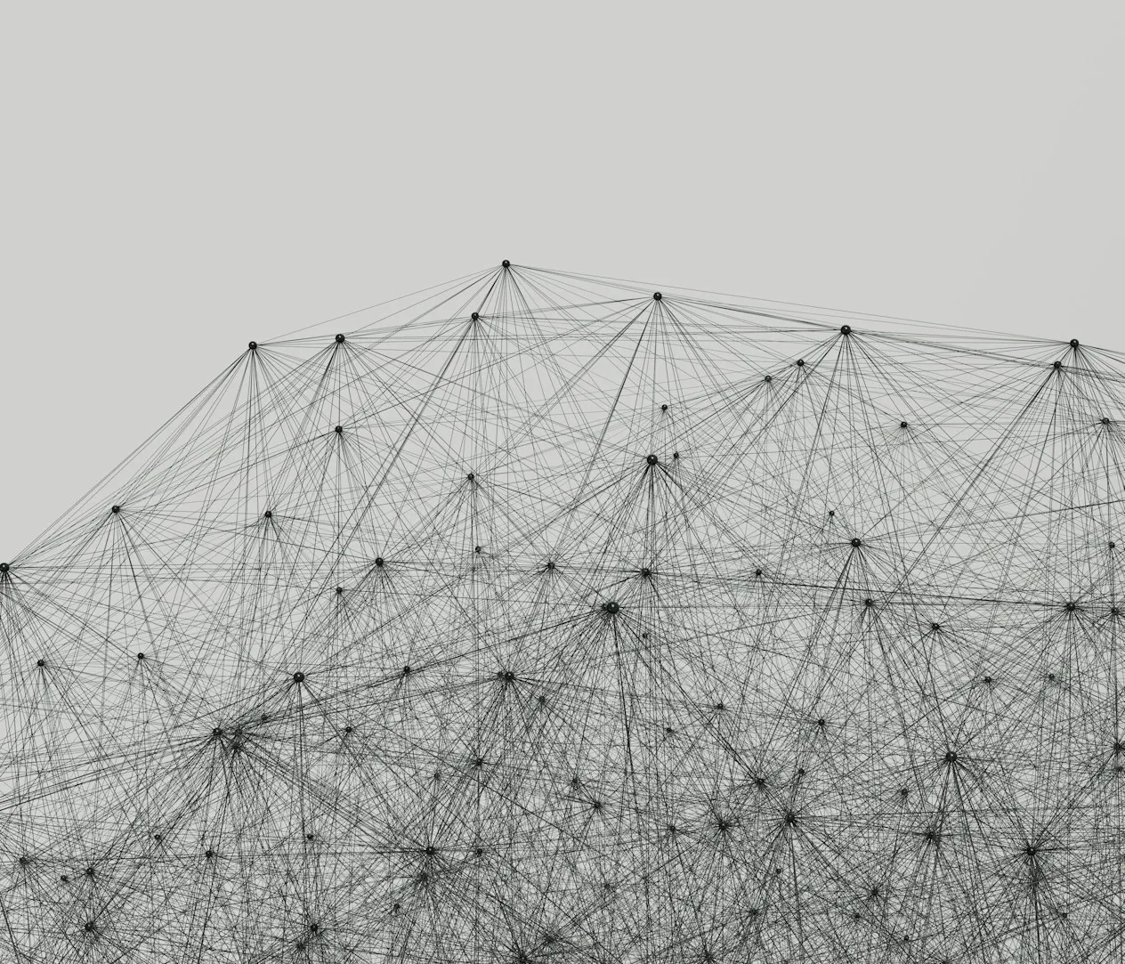A network of connected points and lines